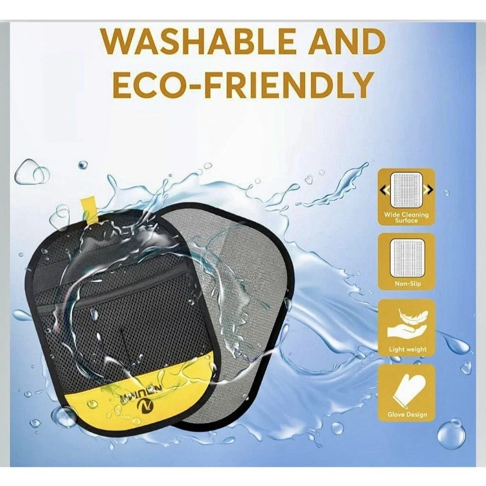 Pet Hair Removal Gloves for Dogs & Cats, Pack of 3 Reusable Grooming Mitts